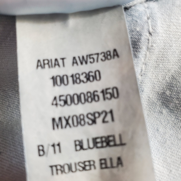 Ariat Denim Ella Trouser Wide Leg Jeans In Bluebell Stretch Denim - Picture 14 of 16